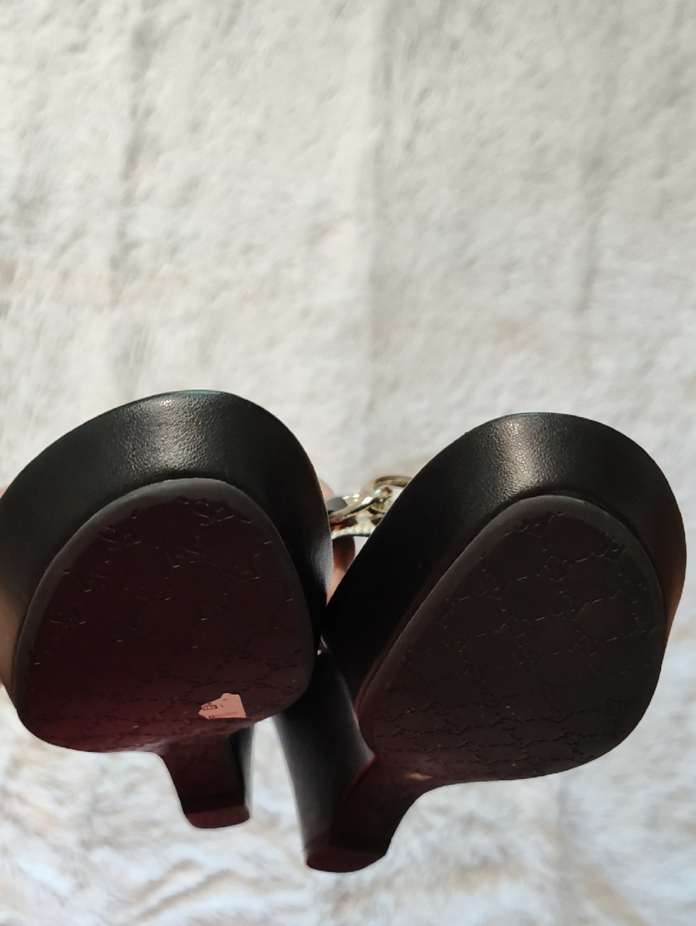 Franco Sarto Leather Wedge Sandals Calf Hair Leopard Black Cream Brown Brazil 8 - Picture 4 of 12